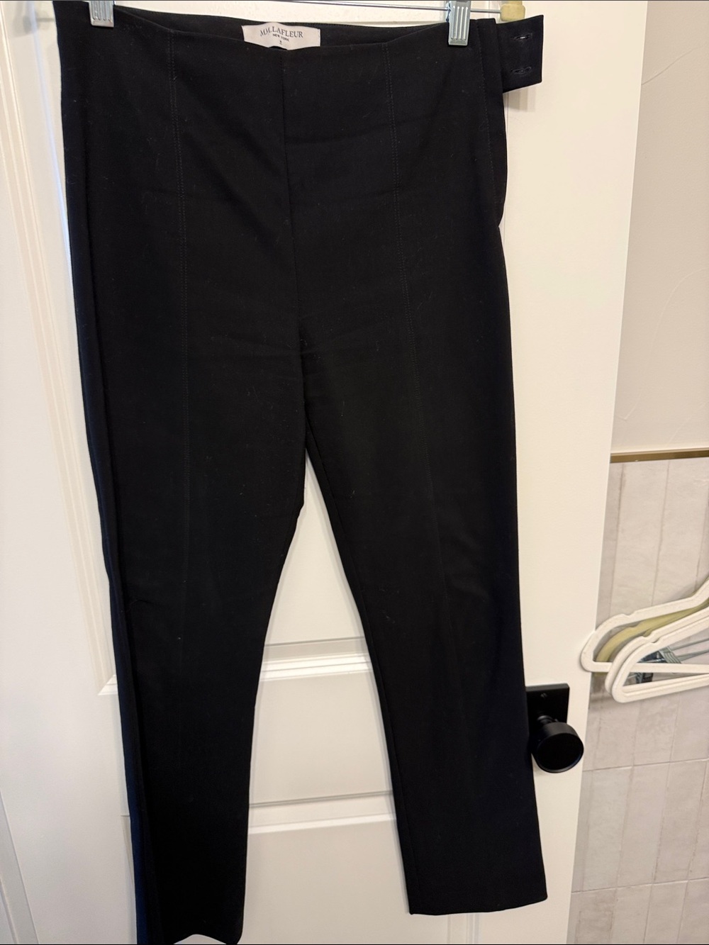 MM. Lafleur Black Straight-Leg Tailored Pants